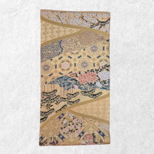 金地 牡丹に松文様 袋帯