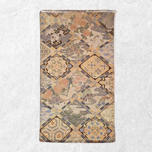 金地 菱取吉祥文様 袋帯